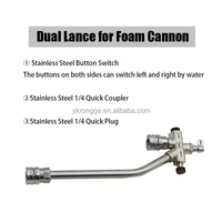 En gros Amare Lance de lavage haute pression à double pistolet en acier inoxydable et laiton avec fonction mousse, accessoire pour lavage de voiture