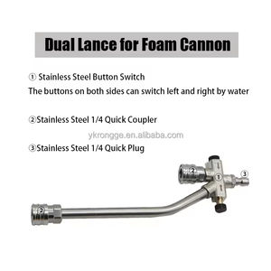 批发阿玛雷双枪阀门不锈钢+黄铜泡沫喷壶延长杆洗车配件高压清洗机 - Product Image 4