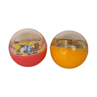 Mini-ball en plastique avec dôme transparent pour insertion d'œuvres d'art, idéal pour les cadeaux de fête pour enfants, cadeaux en capsule, ou cadeaux promotionnels personnalisés avec logo.