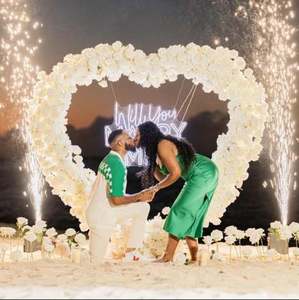 ดอกกุหลาบประดิษฐ์สีแดงดอกกุหลาบประดิษฐ์จาก M-HFA027รูปหัวใจและซุ้มดอกไม้รูปหัวใจหรูหราซุ้มดอกไม้ผ้าไหมสำหรับตกแต่งงานแต่งงาน - Product Image 6