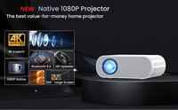 Projecteur portable de petite taille Cheerlux 1080P Smart Home Video LED Android avec plusieurs applications intégrées, prise en charge 4K 5G WiFi US