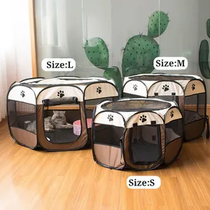 Wholesale Pet Dog Fence Oxford Cloth Playpen Dog Cage Exercise Kennel For Dog Cat Foldable Carrier