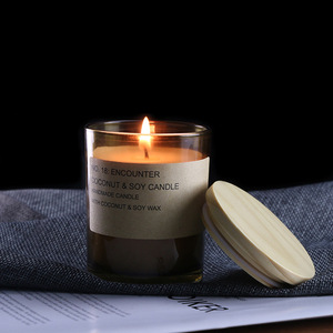 Vela Aromática <span class=keywords><strong>de</strong></span> Lujo en Frasco <span class=keywords><strong>de</strong></span> Vidrio Ámbar, Cera <span class=keywords><strong>de</strong></span> Soya Ecológica, Fragancia sin Humo - Product Image 1
