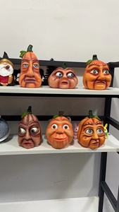 Halloween drô<span class=keywords><strong>le</strong></span> citrouille décoration extérieure fantôme fête citrouille Six <span class=keywords><strong>bizarre</strong></span> café résine artisanat - Product Image 2