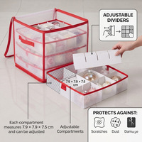 Bac de rangement en plastique avec 4 plateaux, décoration de Noël, forme carrée, capacité de 10 à 35 L