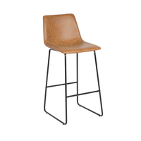 Tabouret de bar en cuir PU à cadre en fer au design minimaliste chaise tabouret haut Vintage à la mode pour salle à manger cuisine maison Bar salon