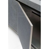 Meubles de barbecue noirs modulaires pour cuisine extérieure en acier inoxydable avec four à pizza, ensemble d'armoires de cuisine extérieure pour jardin, fête barbecue