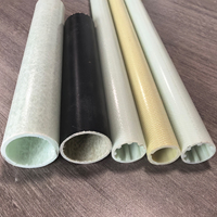 Tube rond en PRV pultrudé, surface lisse, tuyau composite en fibre de verre coloré pour mât de drapeau