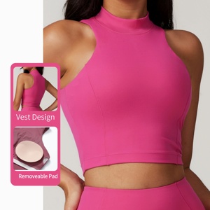 Sunquest assorbimento degli urti ad alto supporto ad asciugatura rapida canottiera sportiva da donna nuda stretta per Yoga abbigliamento da corsa per <span class=keywords><strong>Fitness</strong></span> Top - Product Image 3