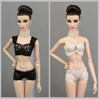Ensemble de sous-vêtements en dentelle 6 pièces pour poupée artisanale DIY de 30 cm, vente en gros personnalisée