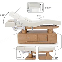 Table de massage électrique haut de gamme moderne avec cadre métallique, hauteur réglable, 3 moteurs, pour salon de beauté, soins du visage, spa, avec rangement