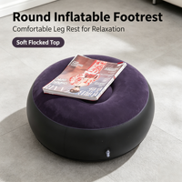 Canapé gonflable en PVC floqué, design personnalisable, repose-pieds assorti, pliable, rangement facile, chaise combinée, intérieur/extérieur, loisirs