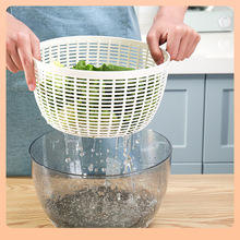 Large Capacity Manual Vegetable Salad Dehydrator and Fruit Spin Dryer <b>Plastic</b> Drain Salad <b>Basket</b> - Product Image 5