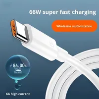 Câble de charge rapide Type-C PD60W en gros, matériau TPE, câble de charge long blanc, emballage en boîte avec synchronisation rapide