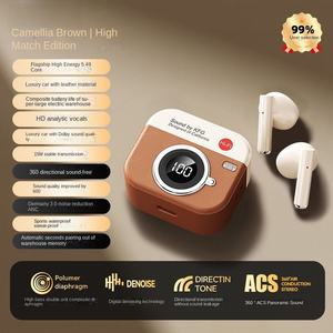 2025 Nieuw voor 5.4 Draadloze In-Ear Headset ENC Ruisonderdrukking Spraakbesturing LED Batterij 20 Uur Speeltijd - Retro Stijl - Product Image 6