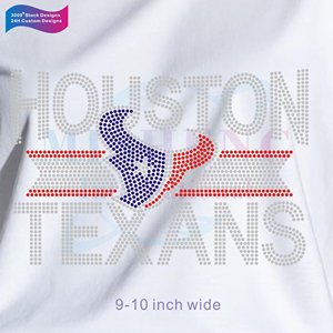 Transferts <span class=keywords><strong>de</strong></span> strass <span class=keywords><strong>de</strong></span> football personnalisés en usine Bling Crystal Houston Texans Fer <span class=keywords><strong>sur</strong></span> strass <span class=keywords><strong>Logo</strong></span> personnalisé - Product Image 1