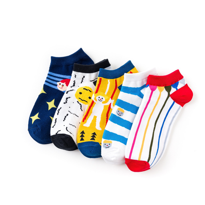 Precio de la calle guay súper corto colorido Calcetines para hombre