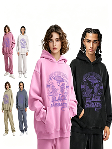 <span class=keywords><strong>Sweat</strong></span> à capuche décontracté de haute qualité Automne Hiver 2026, style rétro, couleur unie, épais, imprimé, coupe oversize, pour le streetwear - Product Image 1