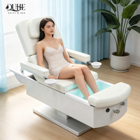 Table de massage électrique multifonctionnelle pour soins du visage, lit de spa pour la tête, lit de lavage des cheveux avec lumière et bain de pieds pour salon