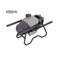 BROUAV Mini Dron agrícola de fibra de carbono 16L Pulverización de pesticidas UAV con componentes de núcleo de engranaje