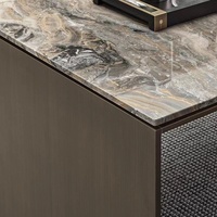 Table à manger ronde européenne Linha, plateau en marbre, acier inoxydable, 9 chaises, 16-20 places, ensemble de salle à manger de luxe pour hôtel royal