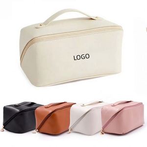 CustomOem Factory Custom Travel Cosmetic <b>Bags</b> Pu <b>Leather</b> Portable Makeup <b>Bag</b> <b>Toiletry</b> Pouch Skincare <b>Bag</b> for Washing Beauty - Product Image 1