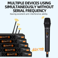 Microphone sans fil professionnel UHF FM portable en métal à 100 canaux pour karaoké et performances scéniques