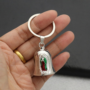 Llavero con emblema religioso dorado, colgante de recuerdo de aleación de zinc, llavero redondo hecho a mano - Product Image 4