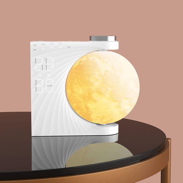 Best selling products 2025 Moon Design Lamp Bluetooth Speaker with White Noise with RGB Light for home decoration