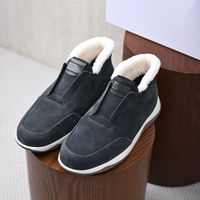Bottes à lacets en cuir véritable de style italien pour hommes, doublées de polaire, chaussures chaudes d'hiver