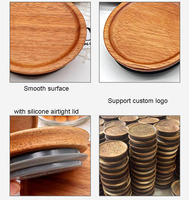 Couvercles de bocaux Mason à bouche régulière Bocal de mise en conserve avec joint en silicone hermétique Couvertures de bocaux Mason de stockage en bois d'acacia