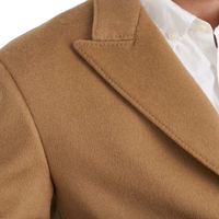 Trench personnalisé pour homme en tweed à double boutonnage automne/hiver couleur chameau avec larges revers et poches à rabat