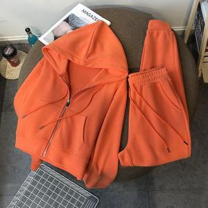 Combinaisons Automne-Hiver pour Femmes, Sweatshirts à <span class=keywords><strong>Capuche</strong></span> Casual pour Porter en Extérieur, Vestes Deux Pièces à la Mode et Polyvalentes - Product Image 3