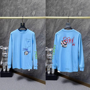 Ins Fashion Brand Summer Streetwear Heren Echte 25SS Nieuwe bedrukking Borduurbloem Arm Letter Lange mouw trui - Product Image 3