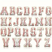 Patch brodé lettre A-Z en chenille vert menthe avec bordure dorée scintillante, thermocollant pour sacs cosmétiques, pochettes, vêtements, DIY
