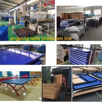 Table de tennis d'intérieur à peinture bleue avec pieds pliants Table de ping-pong en vente