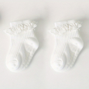 Chaussettes pour tout-petits filles garçons nouveau-né <span class=keywords><strong>pantoufle</strong></span> chaussettes enfants nouveau Design antidérapant anti-dérapant bébé avec chaussettes à volants - Product Image 4