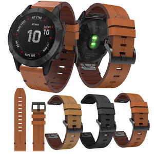 Correa <span class=keywords><strong>de</strong></span> reloj inteligente QuickFit <span class=keywords><strong>de</strong></span> cuero genuino <span class=keywords><strong>de</strong></span> 22mm, 20mm, 26mm para Garmin Fenix 8E, 7, 7S, 7X, 6S, 6, 6X, 5S, 5 - Product Image 1