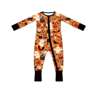 Pyjama en bambou Jaye pour bébé, combinaison Halloween avec imprimé fantôme mignon, vente en gros