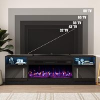 Meuble TV avec foyer électrique Kalsubo 36 pouces, éclairage LED, centre de divertissement, compatible avec les téléviseurs de 80 pouces et moins