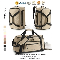Mochila de Gimnasio y Viaje Convertible 4 en 1 Personalizada con Compartimento para Laptop y Zapatos, Bolsa Deportiva de Fin de Semana, Mochila para Laptop
