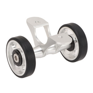 Guardabarros para Bicicleta, Ruedas Dobles Easywheel para Bicicleta Plegable <span class=keywords><strong>Brompton</strong></span>, para Dahon, Negro - Product Image 1