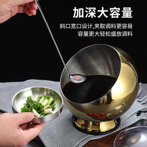 Stainless Steel Condiment Bowl With Lid Spherical Design For Home Kitchen Use - Product Image 4