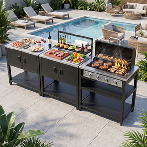 Stainless Steel Outdoor Kitchen Cart Gas Grill Multi Burner Stove Assembly Detachable Rust Proof For Camping Grills - Product Image 2