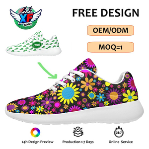 Factory Wholesale Sports Running <strong>Shoes</strong> Customized <strong>Funky</strong> Retro Flowers Printed Sneakers Women Lightweight Casual Walking <strong>Shoes</strong> - Product Image 1
