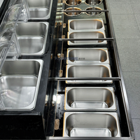 Table console à condiments pour fondue à double température KLEADONE en acier inoxydable et marbre personnalisé avec contrôle numérique de la température