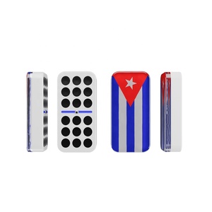 Customized National Flags Domino <strong>Blocks</strong> Double 6 9 Acrylic Cuban Domino Game Set With Own Logo