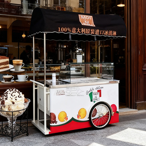 Gelato Trailer Concession <b>Towable</b> Ice Cream Freezer Cabinet Fast Food Street Food Cart - Product Image 3