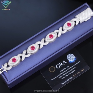 Yu Ying Gems 18K Gold Plated 925 <b>Silver</b> VVS Moissanite Eye <b>Bracelet</b> Iced Out Cuban Link <b>Bracelet</b> - Product Image 1