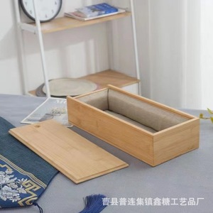 Caja de Madera de Bambú Rectangular de 8mm de Grosor, Hecha a Mano, para Joyería, Relojes, Gafas, Almacenamiento, Uso General, Pedido Personalizado - Product Image 1